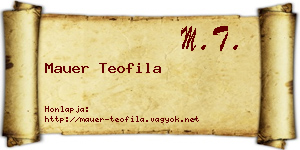 Mauer Teofila névjegykártya